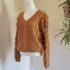 Twelfth Love Fringe Sweater Wool Blend Size L